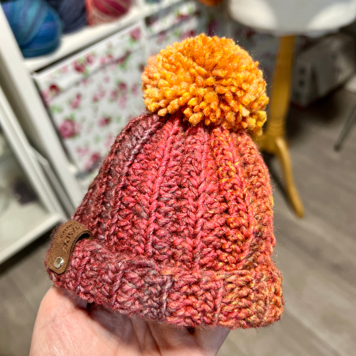 Crochet Beanie Hat with Pom Pom - Newborn