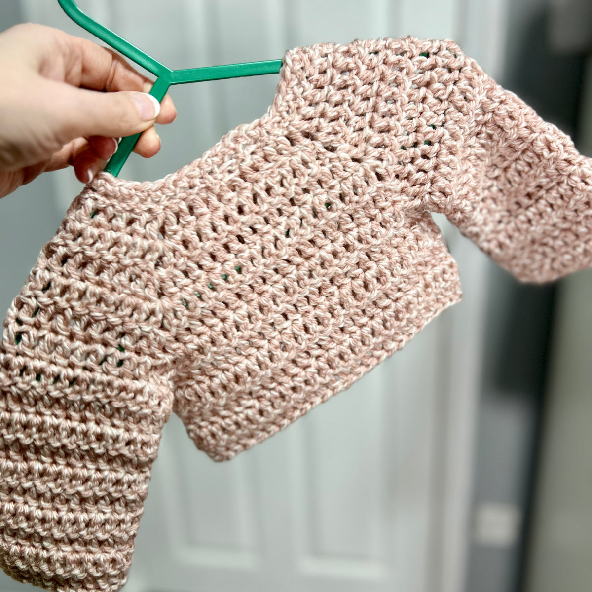 Pink Newborn Crochet Handmade Cardigan