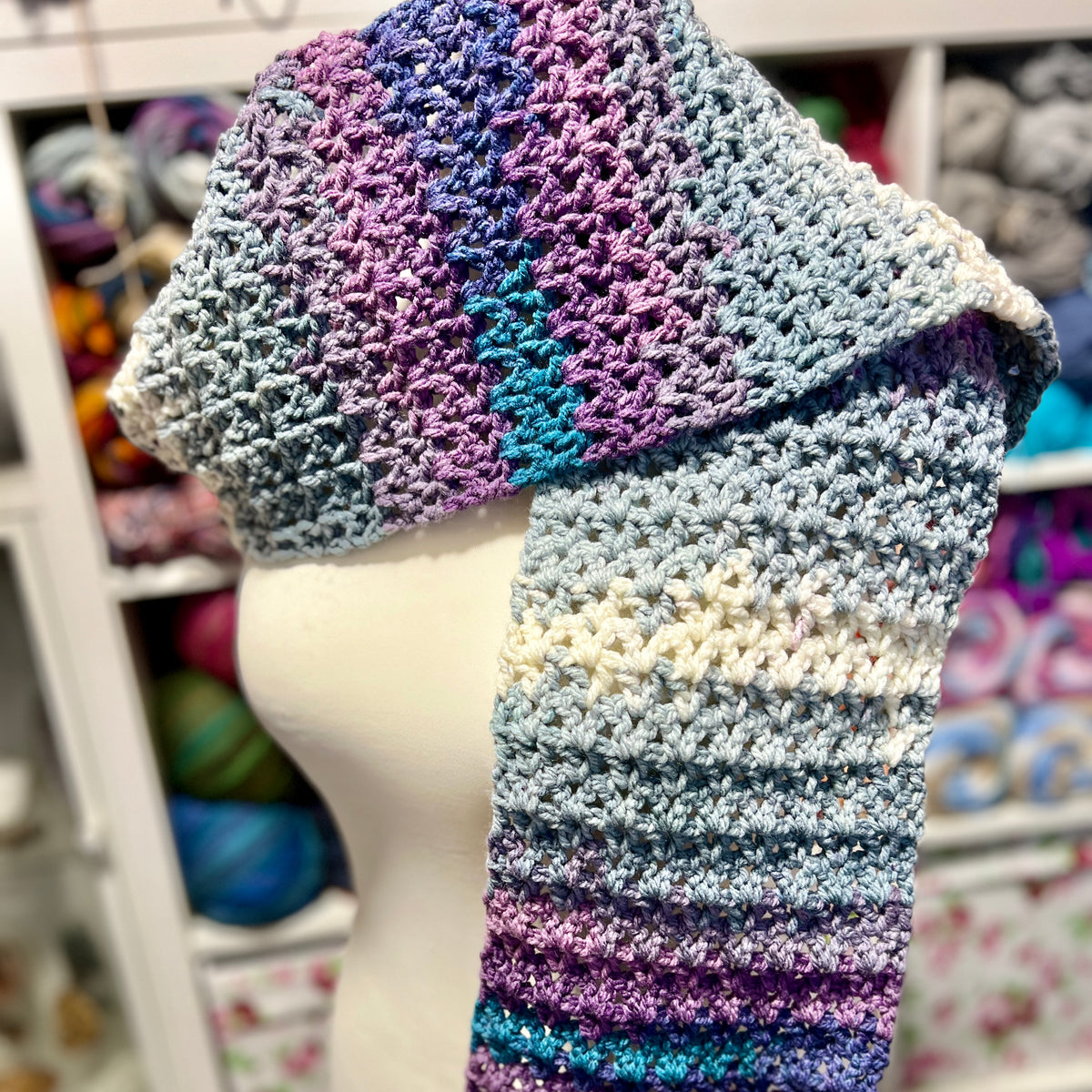 Mystery 'V Stitch' Crochet Scarf