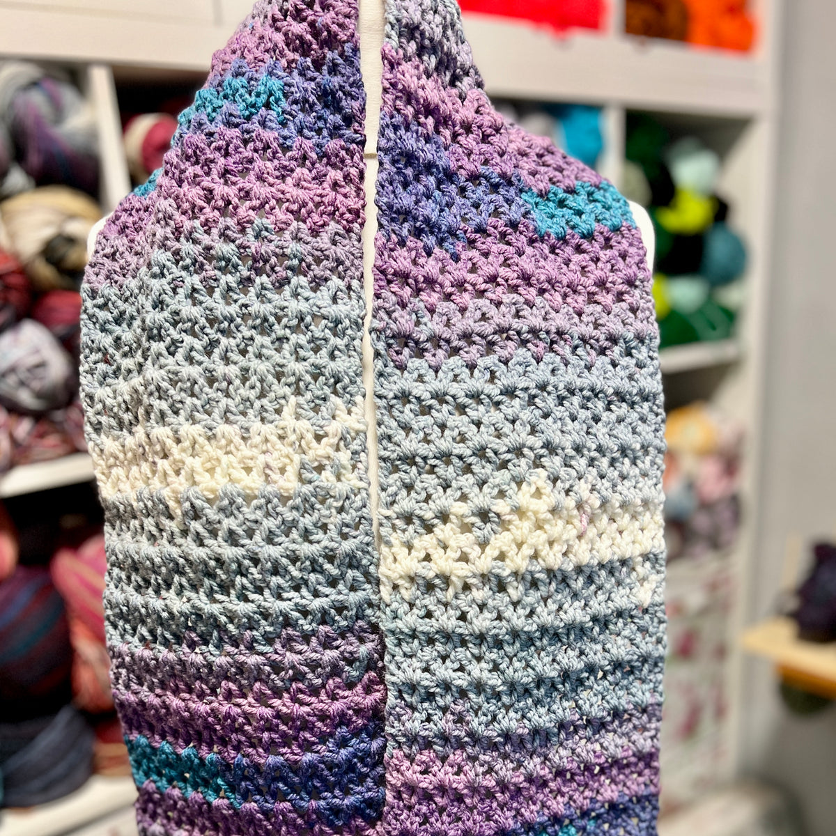 Mystery 'V Stitch' Crochet Scarf