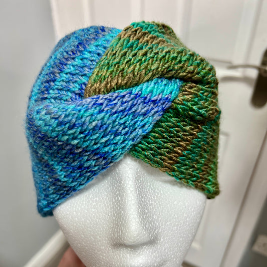 'Jewelspun' Blue/Green Ear Warmer / Headband